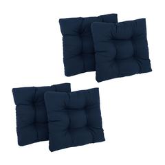 19-inch Squared Twill Tufted Dining Chair Cushions (Set of 4)  94005-4CH-TW-NV