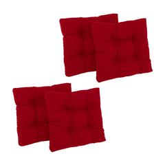 19-inch Squared Twill Tufted Dining Chair Cushions (Set of 4)  94005-4CH-TW-RD