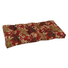42-inch by 19-inch Squared Patterned Spun Polyester Tufted Loveseat Cushion  94006-LS-REO-32