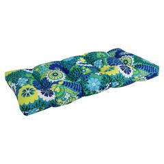 42-inch by 19-inch Squared Patterned Spun Polyester Tufted Loveseat Cushion  94006-LS-REO-34