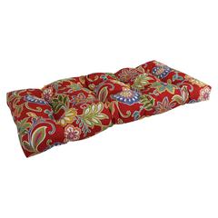 42-inch by 19-inch Squared Patterned Spun Polyester Tufted Loveseat Cushion  94006-LS-REO-40