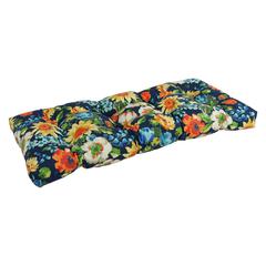 42-inch by 19-inch Squared Patterned Spun Polyester Tufted Loveseat Cushion  94006-LS-REO-59