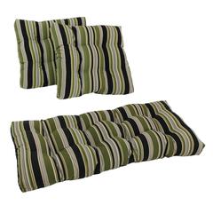 Square Spun Polyester Outdoor Tufted Settee Cushions (Set of 3)