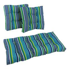 Square Spun Polyester Outdoor Tufted Settee Cushions (Set of 3)