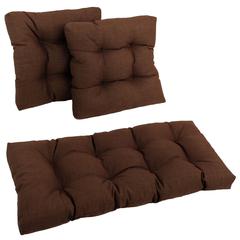 Squared Solid Spun Polyester Tufted Settee Cushions (Set of 3) 94006-REO-SOL-10