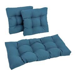 Squared Solid Spun Polyester Tufted Settee Cushions (Set of 3) 94006-REO-SOL-16