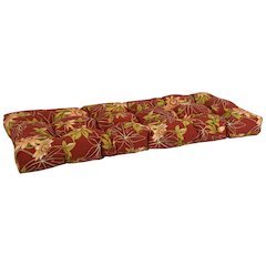 46-inch by 19-inch Tufted Patterned Outdoor Spun Polyester Loveseat Cushion