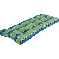 46-inch by 19-inch Tufted Patterned Outdoor Spun Polyester Loveseat Cushion