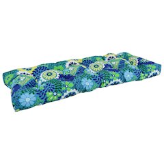 46-inch by 19-inch Tufted Patterned Outdoor Spun Polyester Loveseat Cushion