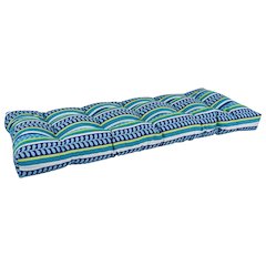 46-inch by 19-inch Tufted Patterned Outdoor Spun Polyester Loveseat Cushion