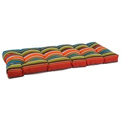 46-inch by 19-inch Tufted Patterned Outdoor Spun Polyester Loveseat Cushion