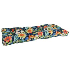 46-inch by 19-inch Tufted Patterned Outdoor Spun Polyester Loveseat Cushion