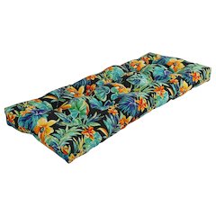 46-inch by 19-inch Tufted Patterned Outdoor Spun Polyester Loveseat Cushion