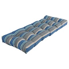46-inch by 19-inch Tufted Patterned Outdoor Spun Polyester Loveseat Cushion