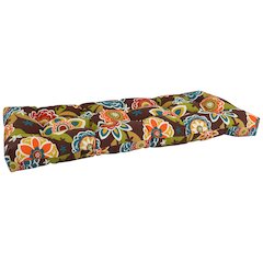 51-inch by 19-inch Tufted Patterned Outdoor Spun Polyester Loveseat Cushion