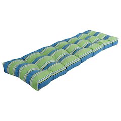 55-inch by 19-inch Tufted Patterned Outdoor Spun Polyester Loveseat Cushion