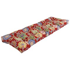 55-inch by 19-inch Tufted Patterned Outdoor Spun Polyester Loveseat Cushion