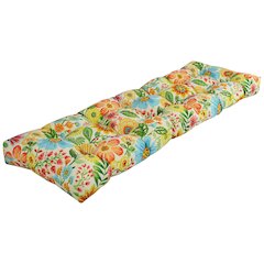 60-inch by 19-inch Tufted Patterned Outdoor Spun Polyester Loveseat Cushion