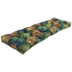 60-inch by 19-inch Tufted Patterned Outdoor Spun Polyester Loveseat Cushion