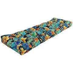 60-inch by 19-inch Tufted Patterned Outdoor Spun Polyester Loveseat Cushion