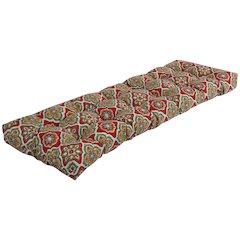60-inch by 19-inch Tufted Patterned Outdoor Spun Polyester Loveseat Cushion