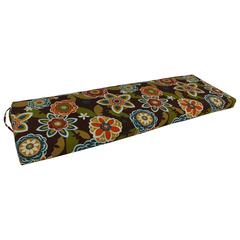63-inch by 19-inch Patterned Outdoor Spun Polyester Bench Cushion