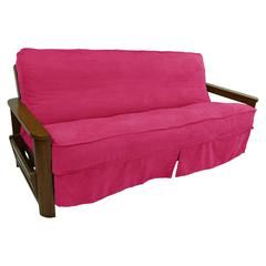 Solid Microsuede Double Corded 8 to 9-inch Full Futon Slipcover