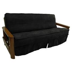Solid Microsuede Double Corded 8 to 9-inch Full Futon Slipcover
