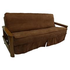 Solid Microsuede Double Corded 8 to 9-inch Full Futon Slipcover