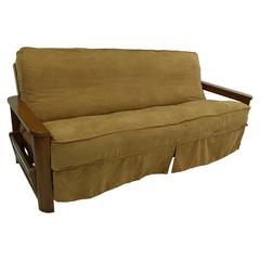 Solid Microsuede Double Corded 8 to 9-inch Full Futon Slipcover