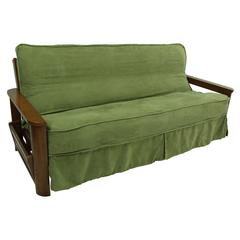 Solid Microsuede Double Corded 8 to 9-inch Full Futon Slipcover