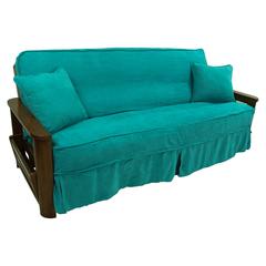 Solid Microsuede Double Corded 8 to 9-inch Full Futon Slipcover Set with Two 18-inch Throw Pillows (Set of 3)