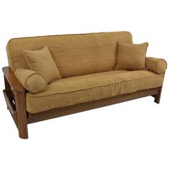 Solid Microsuede Double Corded 8 to 9-inch Full Futon Cover Set with Four Throw Pillows (Set of 5)