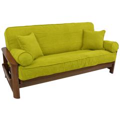Solid Microsuede Double Corded 8 to 9-inch Full Futon Cover Set with Four Throw Pillows (Set of 5)