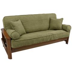 Solid Microsuede Double Corded 8 to 9-inch Full Futon Cover Set with Four Throw Pillows (Set of 5)