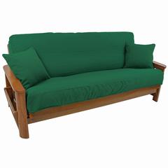 Solid Twill 8 to 9-inch Full Futon Cover Set with Two 18-inch Throw Pillows (Set of 3)