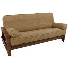 Solid Microsuede Double Corded 8 to 9-inch Full Futon Cover Set with Two 20 by 8-inch Bolster Pillows (Set of 3)