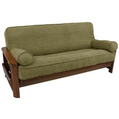 Solid Microsuede Double Corded 8 to 9-inch Full Futon Cover Set with Two 20 by 8-inch Bolster Pillows (Set of 3)