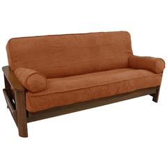 Solid Microsuede Double Corded 8 to 9-inch Full Futon Cover Set with Two 20 by 8-inch Bolster Pillows (Set of 3)