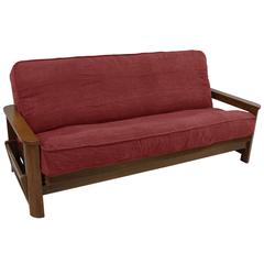 Solid Microsuede Double Corded 8 to 9-inch Full Futon Cover
