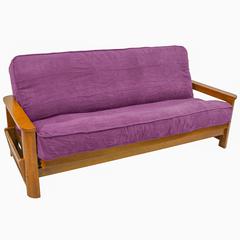Solid Microsuede Double Corded 8 to 9-inch Full Futon Cover   9687-CD-MS-UV