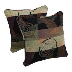 18-inch Patterned Jacquard Chenille Square Throw Pillows (Set of 2)