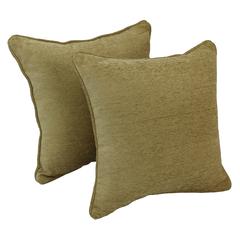 18-inch Double-corded Patterned Jacquard Chenille Square Throw Pillows with Inserts (Set of 2)  9810-CD-S2-JCH-CO-11
