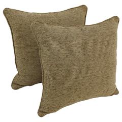 18-inch Double-corded Patterned Jacquard Chenille Square Throw Pillows with Inserts (Set of 2)  9810-CD-S2-JCH-CO-12
