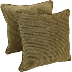 18-inch Double-corded Patterned Jacquard Chenille Square Throw Pillows with Inserts (Set of 2)  9810-CD-S2-JCH-CO-13
