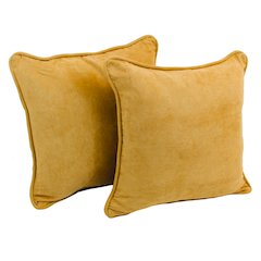 18-inch Double-corded Solid Microsuede Square Throw Pillows (Set of 2)