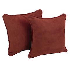 18-inch Double-corded Solid Microsuede Square Throw Pillows (Set of 2)