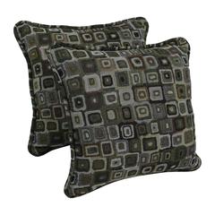 18-inch Double-corded Patterned Tapestry Square Throw Pillows with Inserts (Set of 2)