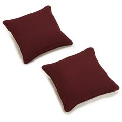 18-inch Double-corded Solid Twill Square Throw Pillows with Inserts (Set of 2) 9810-CD-S2-TW-BG