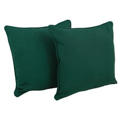 18-inch Double-corded Solid Twill Square Throw Pillows with Inserts (Set of 2) 9810-CD-S2-TW-FG